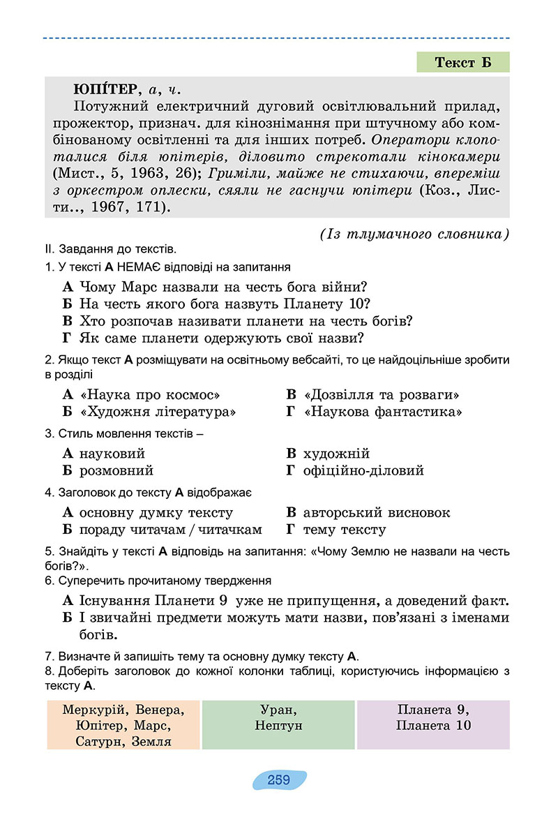 Сторінка 259 - Підручник Українська мова 7 клас Заболотний 2024 - НУШ