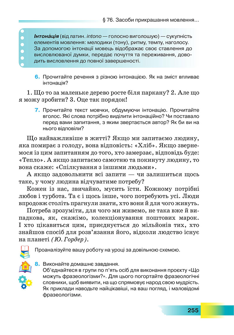 Сторінка 255 - Підручник Українська мова 7 клас Голуб 2024 - НУШ
