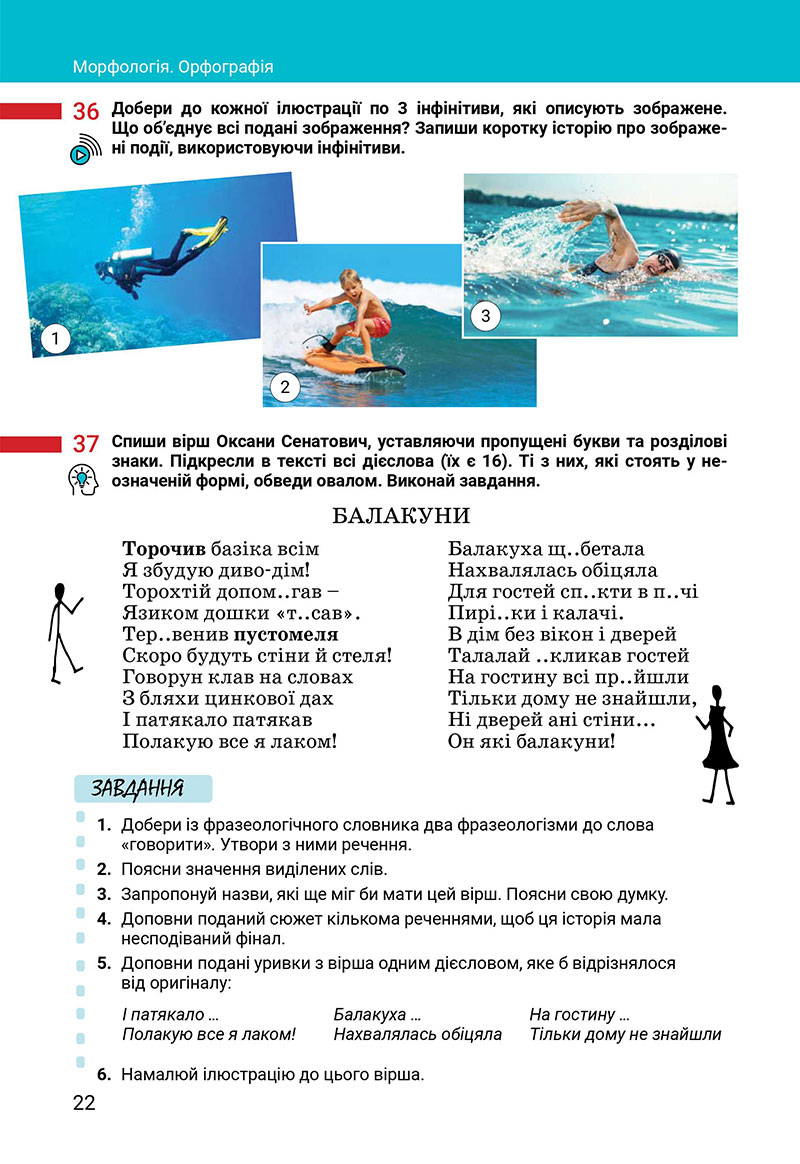 Сторінка 22 - Підручник Українська мова 7 клас Онатій Ткачук 2024