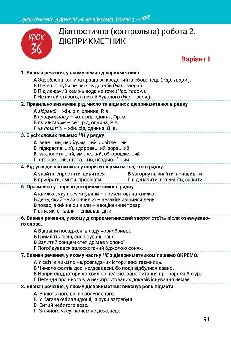 Сторінка 91 - Підручник Українська мова 7 клас Онатій Ткачук 2024