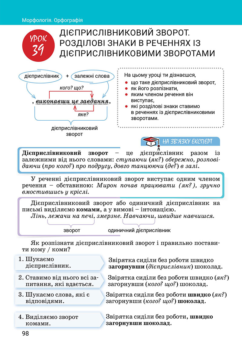Сторінка 98 - Підручник Українська мова 7 клас Онатій Ткачук 2024