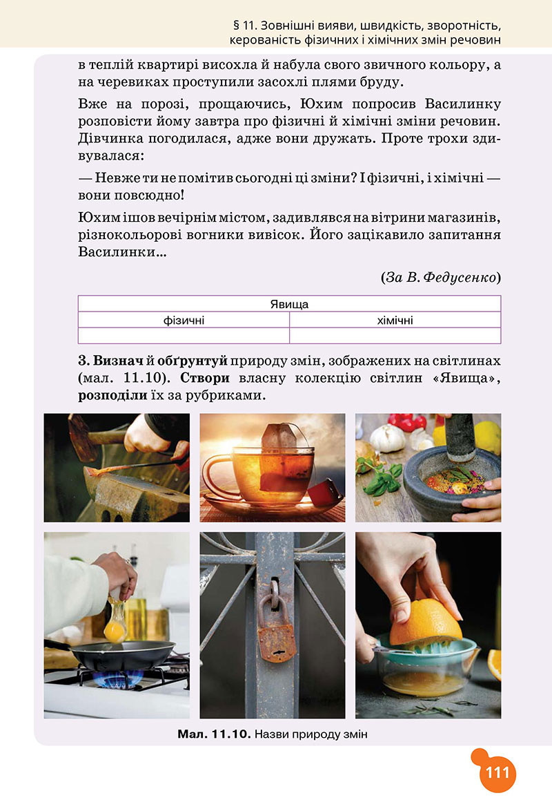 Сторінка 111 - Підручник Хімія 7 клас Лашевська 2024 - НУШ