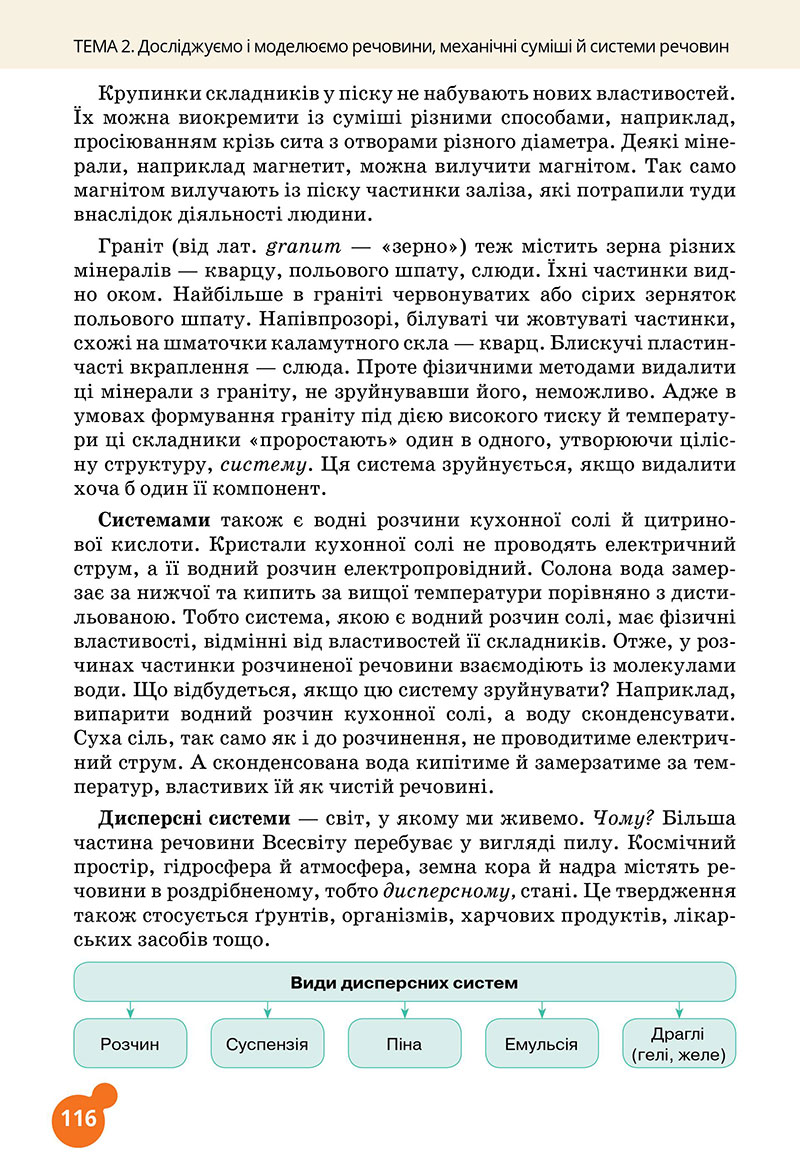 Сторінка 116 - Підручник Хімія 7 клас Лашевська 2024 - НУШ
