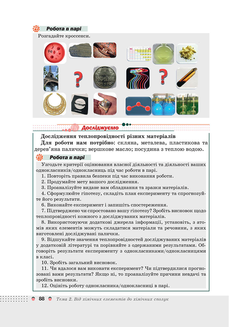 Сторінка 88 - Підручник Хімія 7 клас Мідак Кузишин 2024 - НУШ
