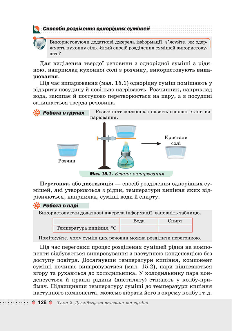 Сторінка 128 - Підручник Хімія 7 клас Мідак Кузишин 2024 - НУШ
