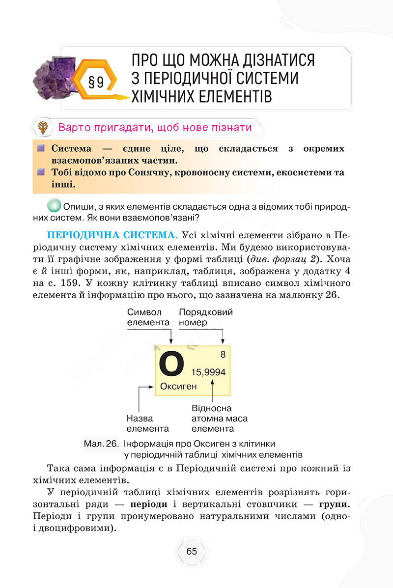Сторінка 65 - Підручник Хімія 7 клас Ярошенко Коршевнюк 2024 - НУШ
