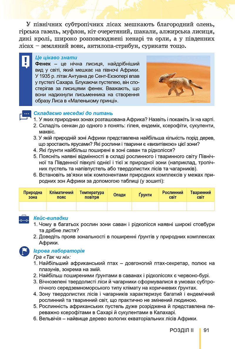 Сторінка 91 - Підручник Географія 7 клас Безуглий Лисичарова 2024