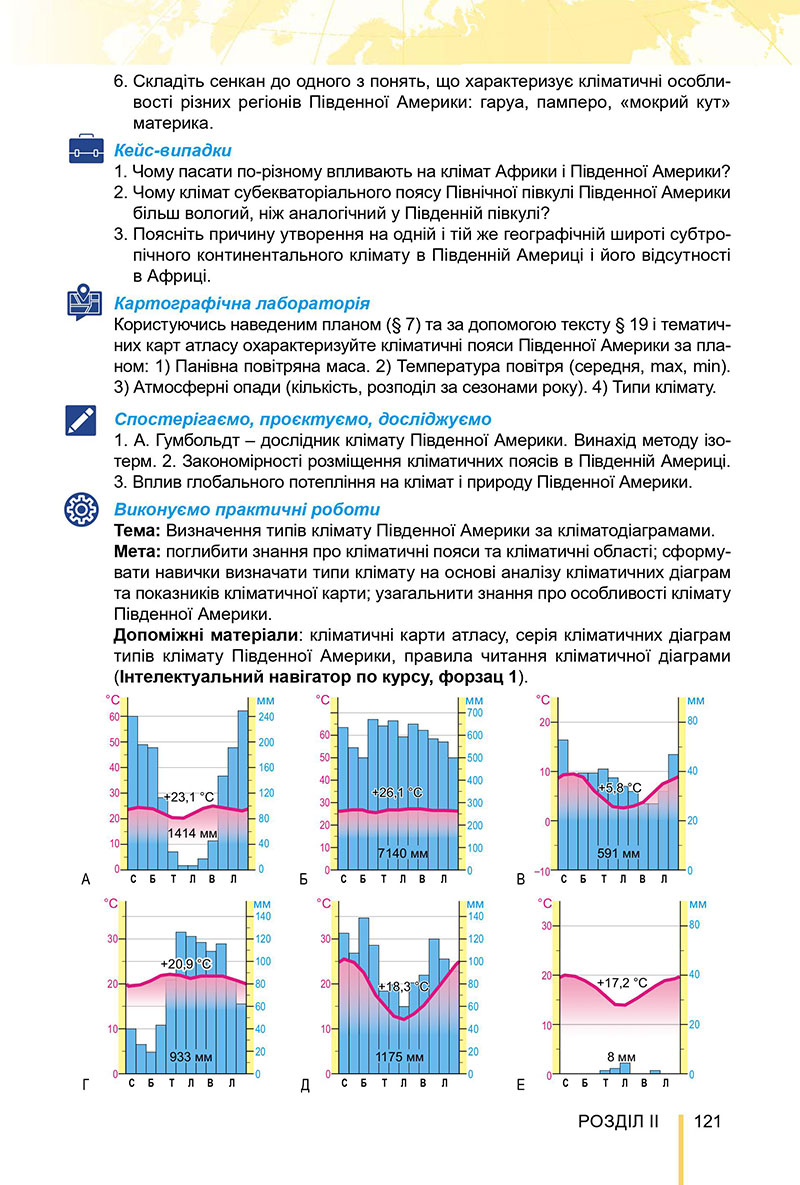 Сторінка 121 - Підручник Географія 7 клас Безуглий Лисичарова 2024