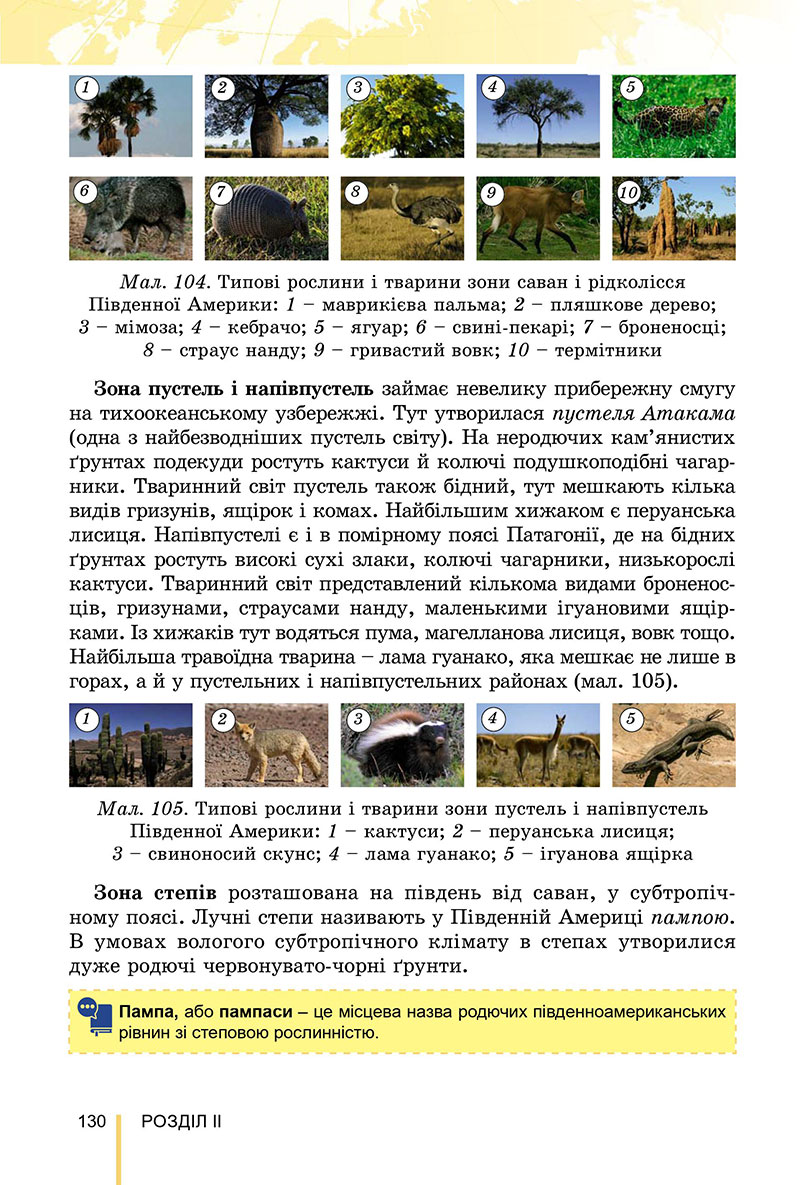 Сторінка 130 - Підручник Географія 7 клас Безуглий Лисичарова 2024