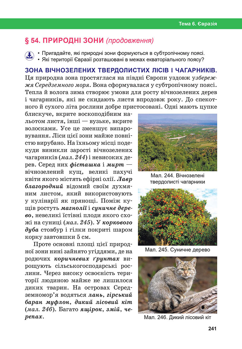 Сторінка 241 - Підручник Географія 7 клас Бойко Міхелі 2024