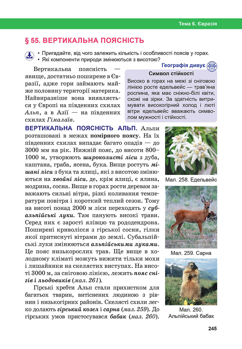 Сторінка 245 - Підручник Географія 7 клас Бойко Міхелі 2024