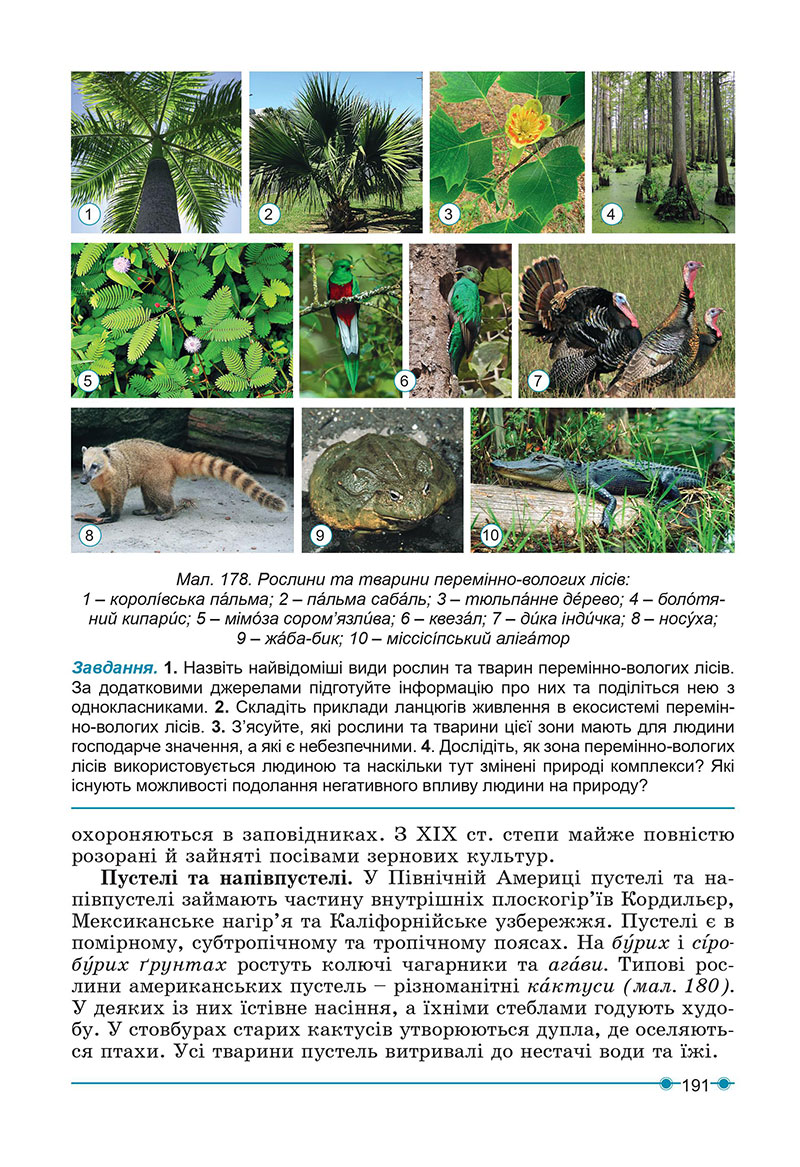 Сторінка 191 - Підручник Географія 7 клас Кобернік Коваленко 2024