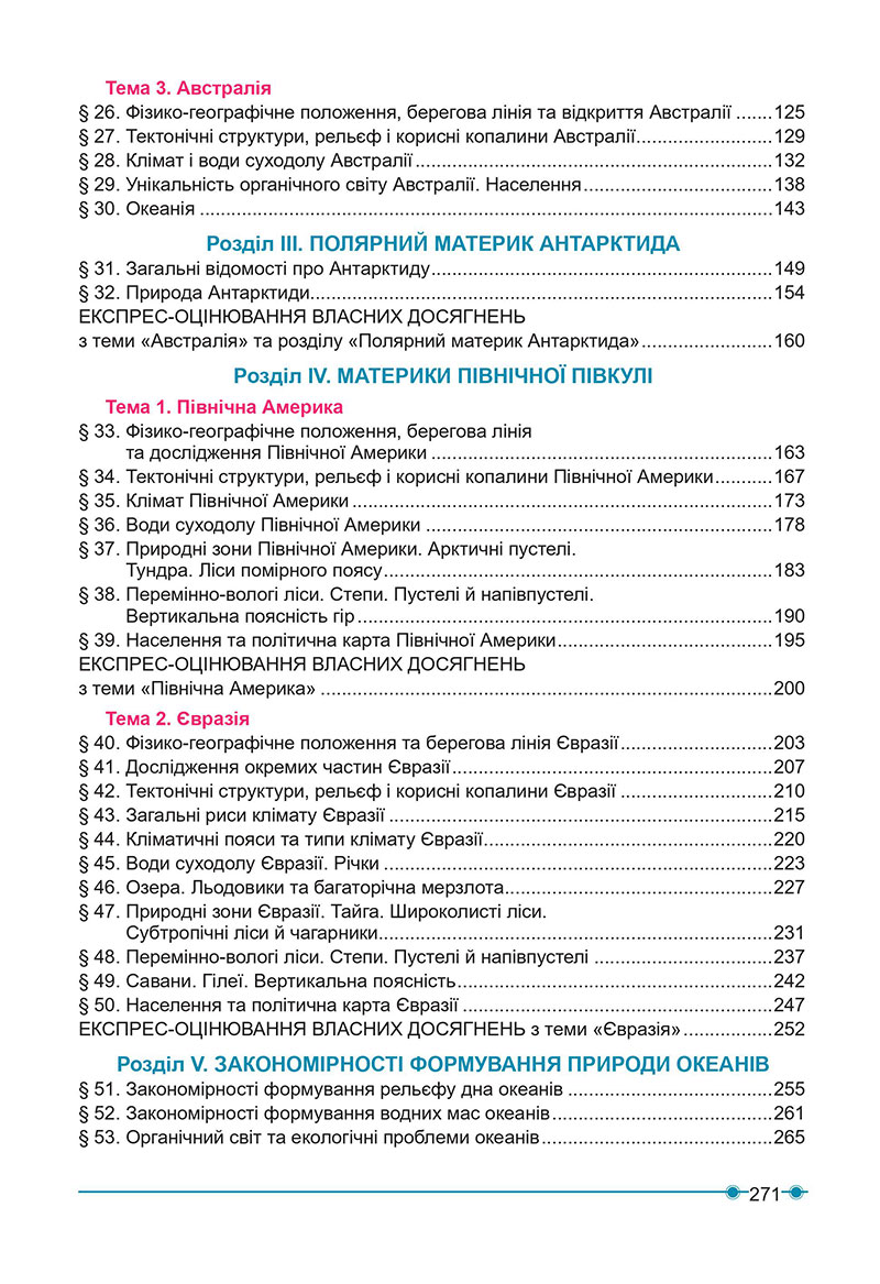 Сторінка 271 - Підручник Географія 7 клас Кобернік Коваленко 2024