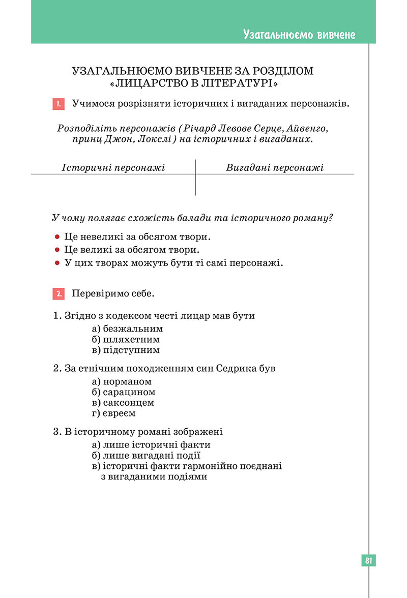 Сторінка 81 - Підручник Зарубіжна література 7 клас Ковбасенко Первак 2024