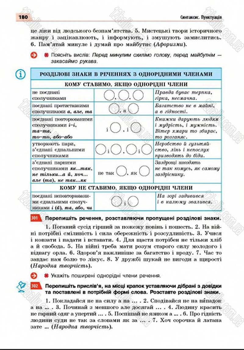 Сторінка 180 - Підручник Українська мова 8 клас Глазова 2016 - скачати