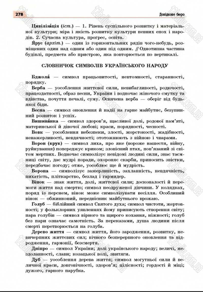 Сторінка 278 - Підручник Українська мова 8 клас Глазова 2016 - скачати