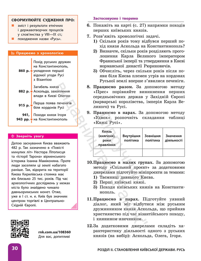 Сторінка 30 - ГДЗ Історія України 7 клас Галімов Гісем 2024
