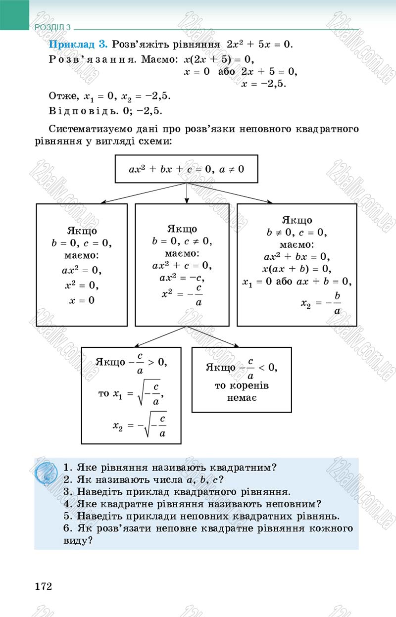 Сторінка 172 - Підручник Алгебра 8 клас Істер 2016