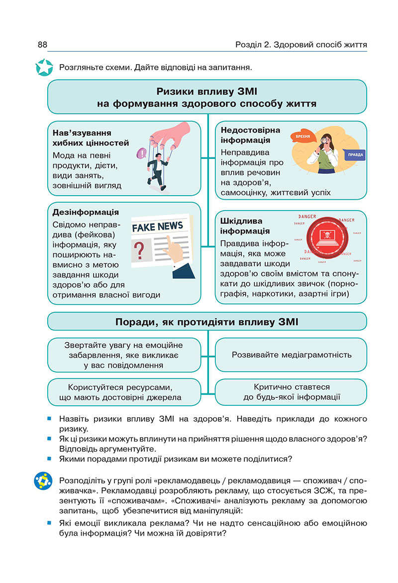 Сторінка 88 - Підручник Здоров’я, безпека та добробут 7 клас Гущина 2024