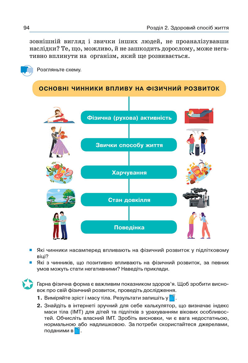 Сторінка 94 - Підручник Здоров’я, безпека та добробут 7 клас Гущина 2024