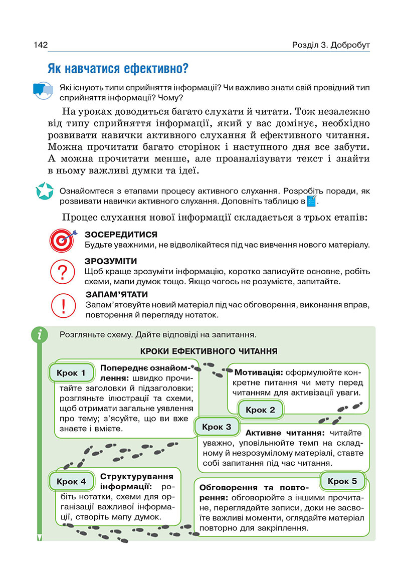 Сторінка 142 - Підручник Здоров’я, безпека та добробут 7 клас Гущина 2024