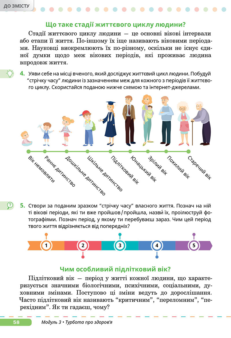Сторінка 58 - Підручник Здоров’я, безпека та добробут 7 клас Задорожна Присяжнюк 2024