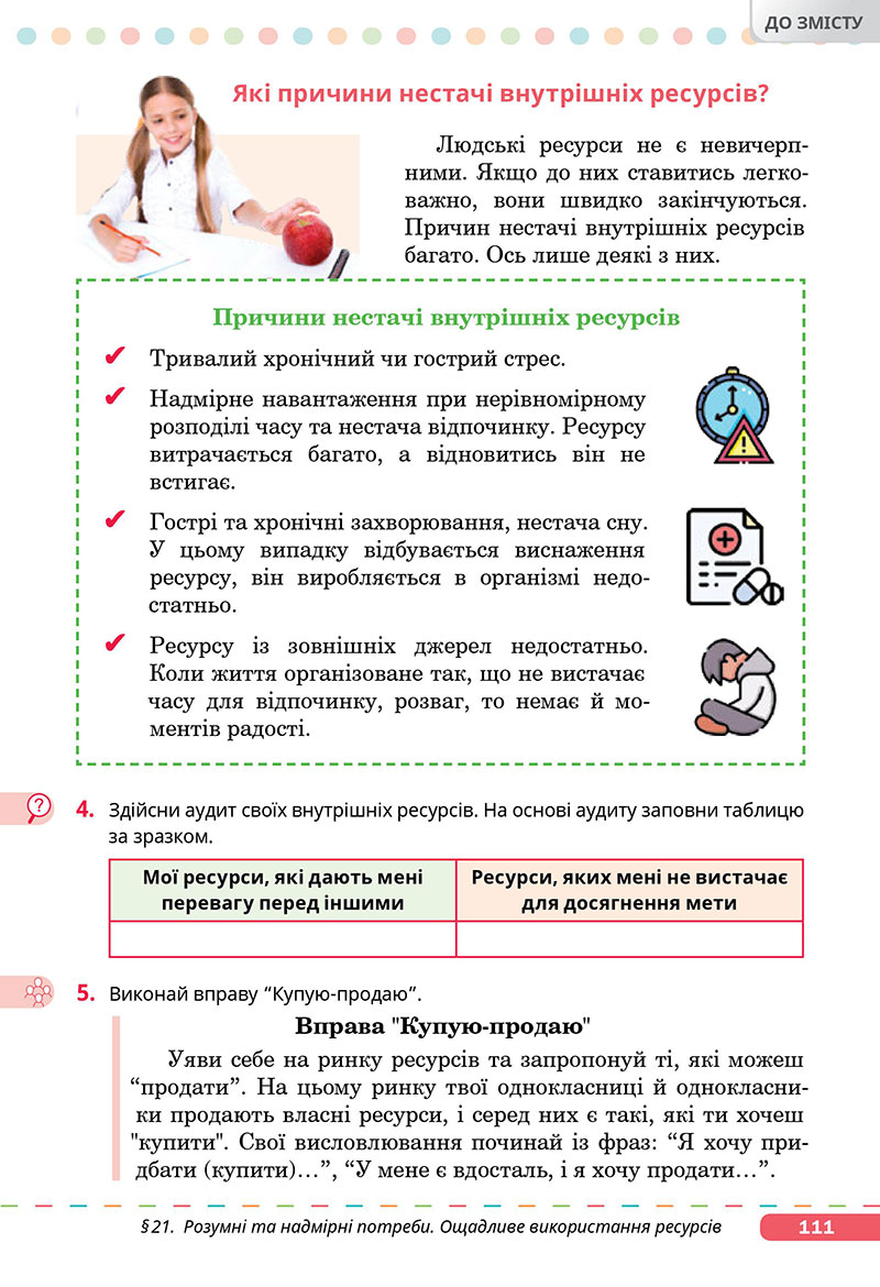 Сторінка 111 - Підручник Здоров’я, безпека та добробут 7 клас Задорожна Присяжнюк 2024