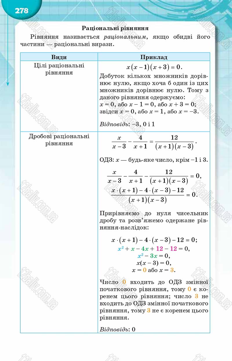 Сторінка 278 - Підручник Алгебра 8 клас Н.А. Тарасенкова, І.М. Богатирьова, О.М. Коломієць 2016