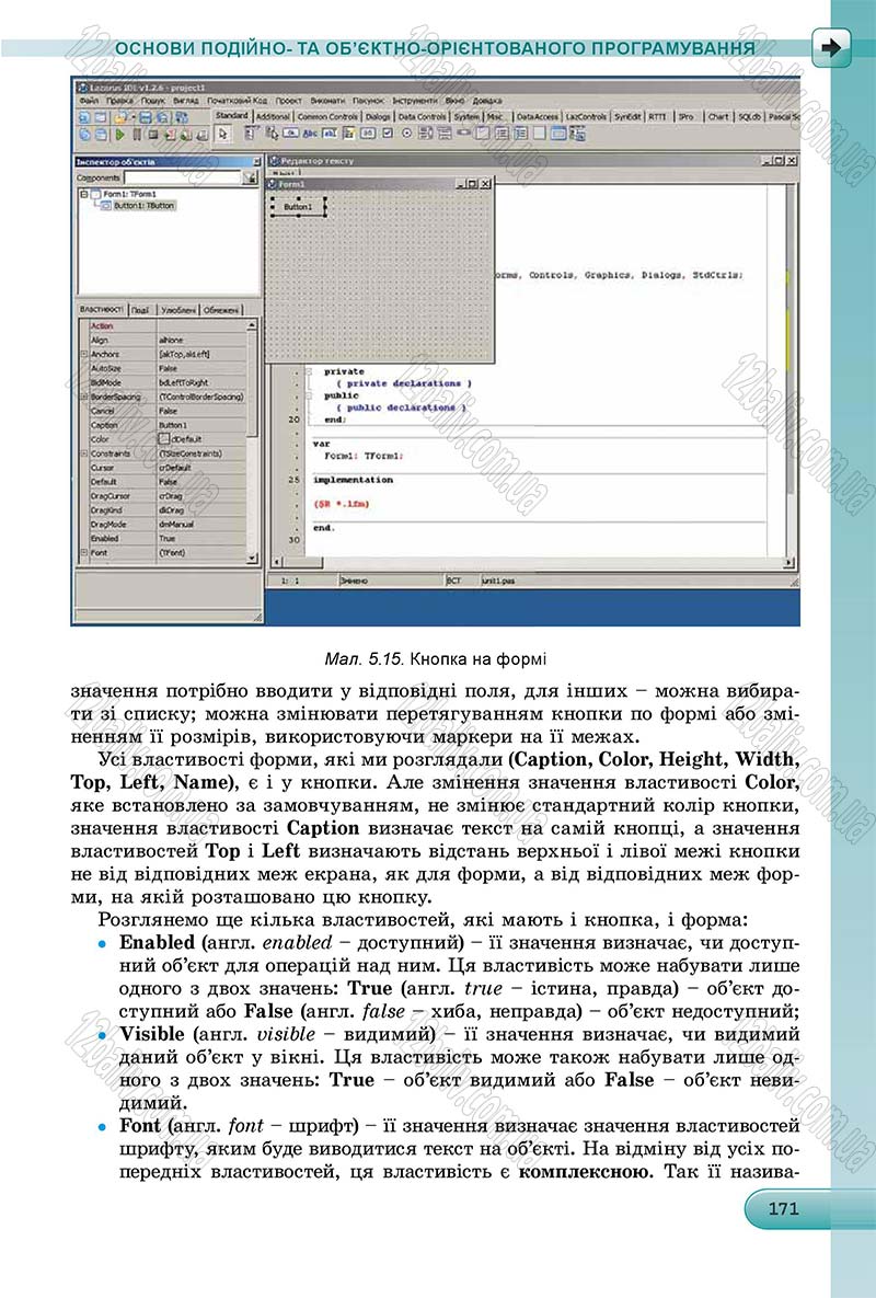 Сторінка 171 - Підручник Інформатика 8 клас Ривкінд 2016