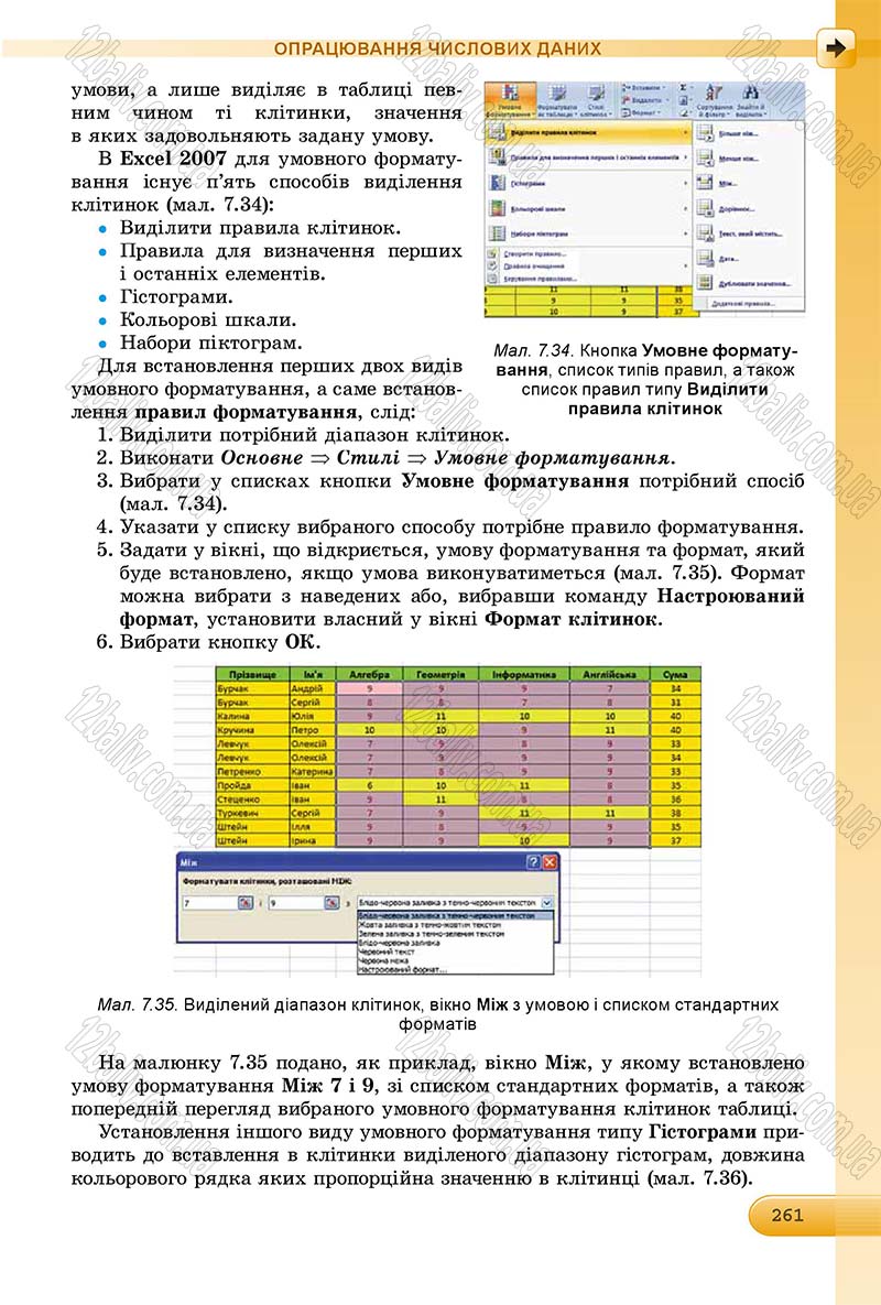 Сторінка 261 - Підручник Інформатика 8 клас Ривкінд 2016