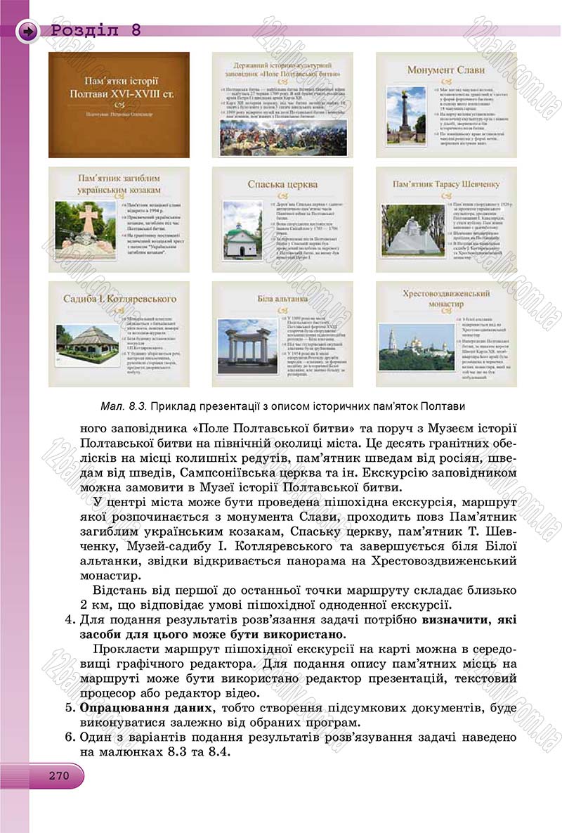 Сторінка 270 - Підручник Інформатика 8 клас Ривкінд 2016