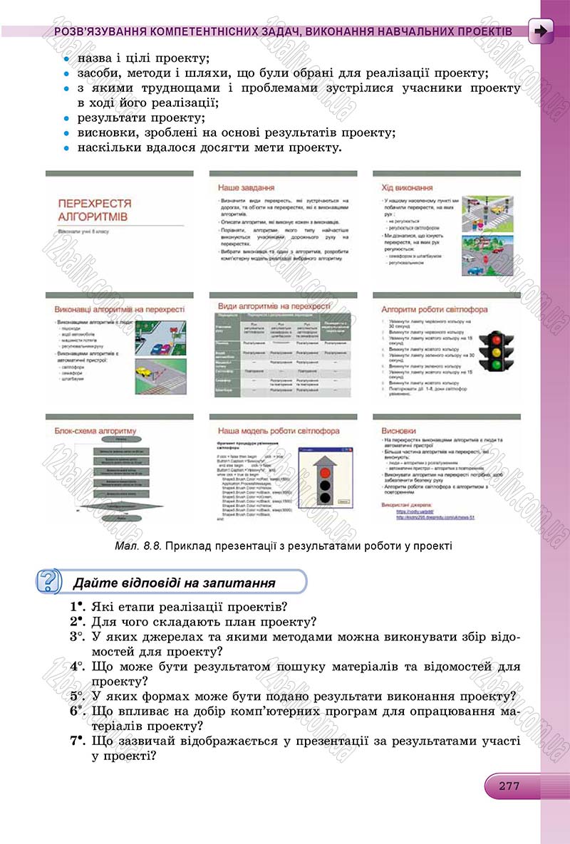 Сторінка 277 - Підручник Інформатика 8 клас Ривкінд 2016