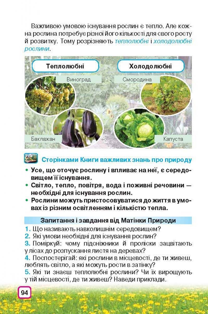 Сторінка 94 - Підручник Природознавство 3 клас І.В. Грущинська 2013