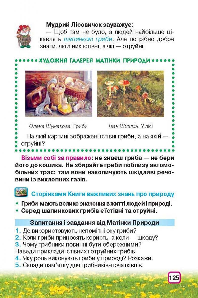 Сторінка 125 - Підручник Природознавство 3 клас І.В. Грущинська 2013