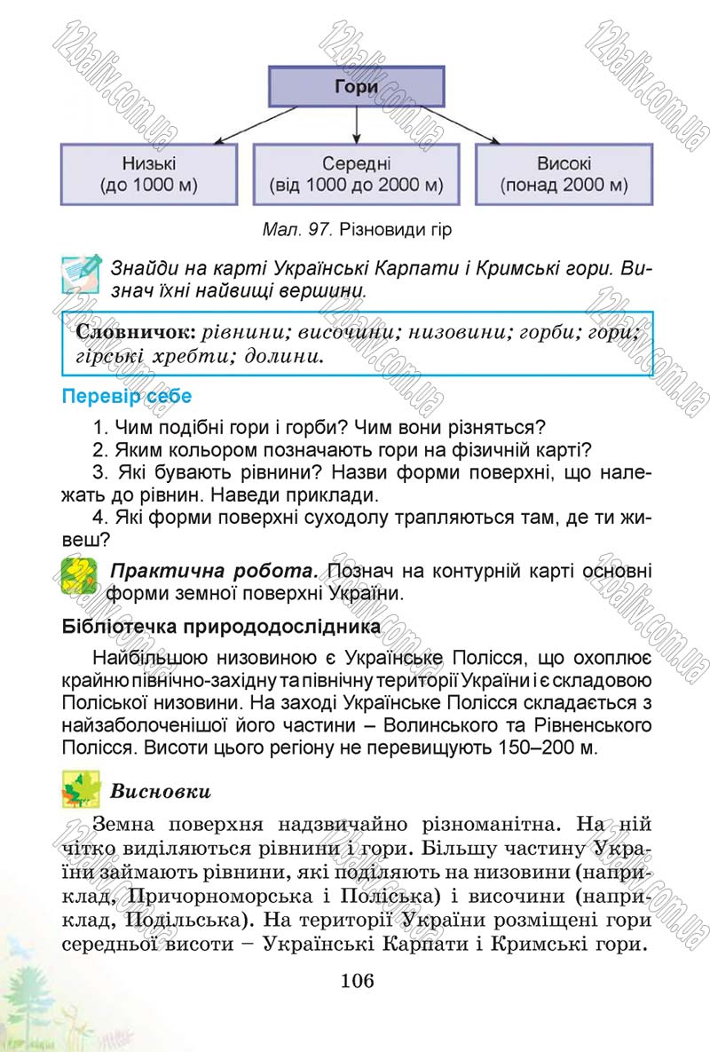 Сторінка 106 - Підручник Природознавство 4 клас Т.Г. Гільберг, Т.В. Сак 2015