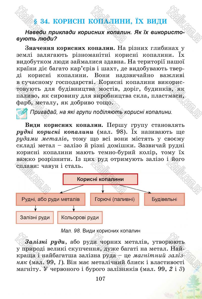Сторінка 107 - Підручник Природознавство 4 клас Т.Г. Гільберг, Т.В. Сак 2015
