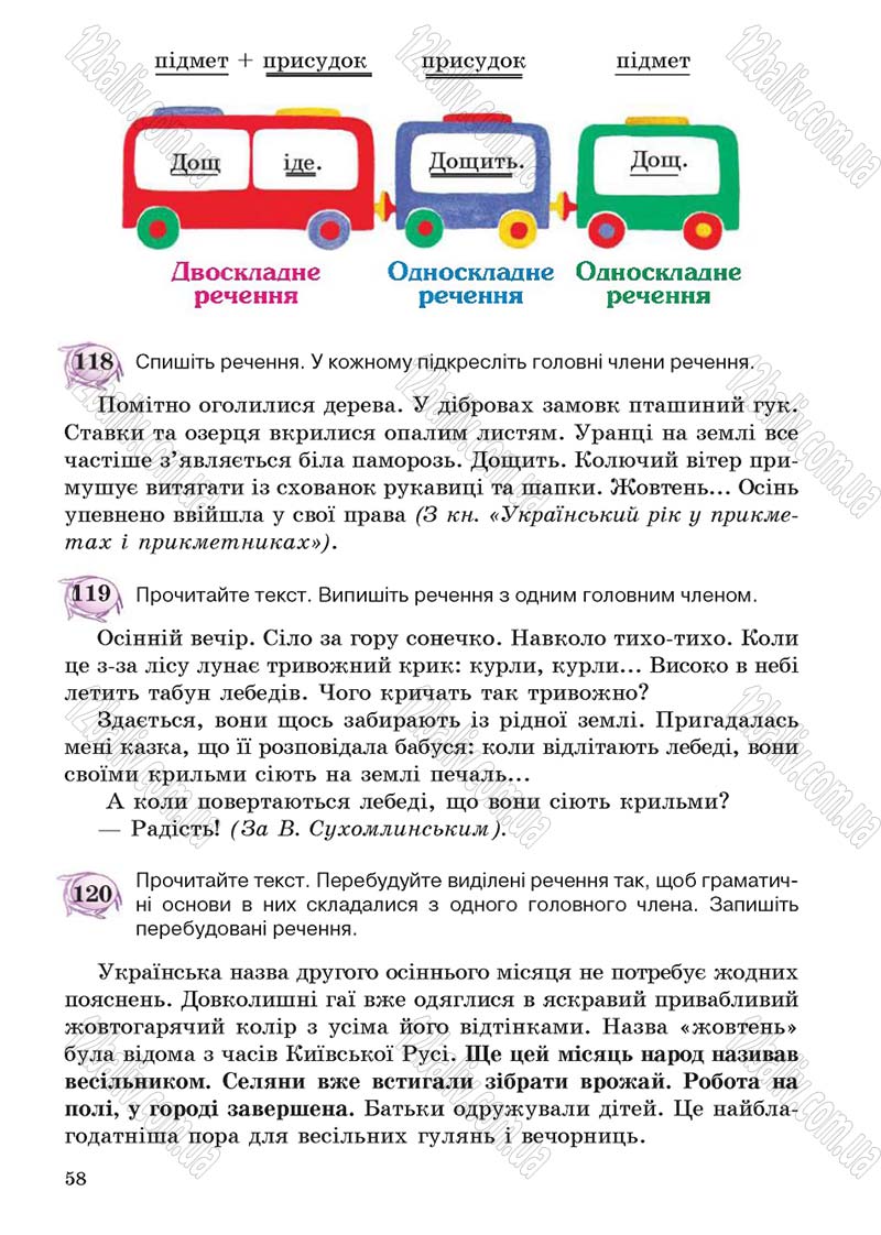 Сторінка 58 - Підручник Українська мова 5 клас С.Я. Єрмоленко, В.Т. Сичова 2013