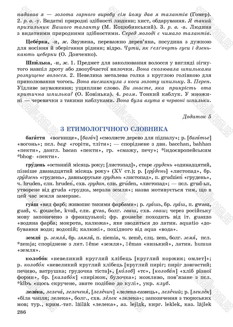 Сторінка 286 - Підручник Українська мова 5 клас С.Я. Єрмоленко, В.Т. Сичова 2013