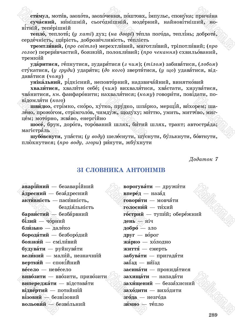 Сторінка 289 - Підручник Українська мова 5 клас С.Я. Єрмоленко, В.Т. Сичова 2013