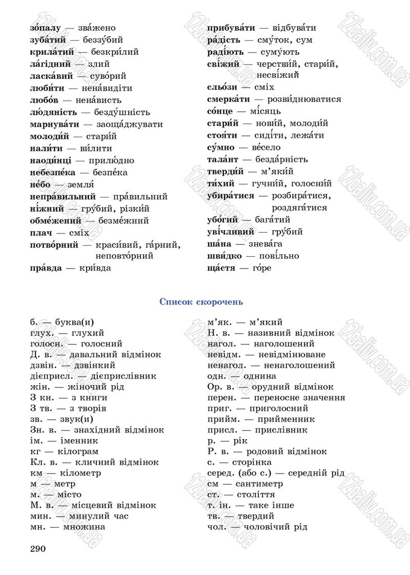 Сторінка 290 - Підручник Українська мова 5 клас С.Я. Єрмоленко, В.Т. Сичова 2013