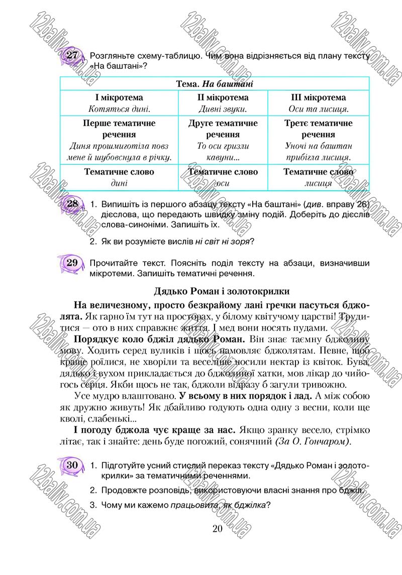 Сторінка 20 - Підручник Українська мова 5 клас С. Я. Єрмоленко, В. Т. Сичова 2018