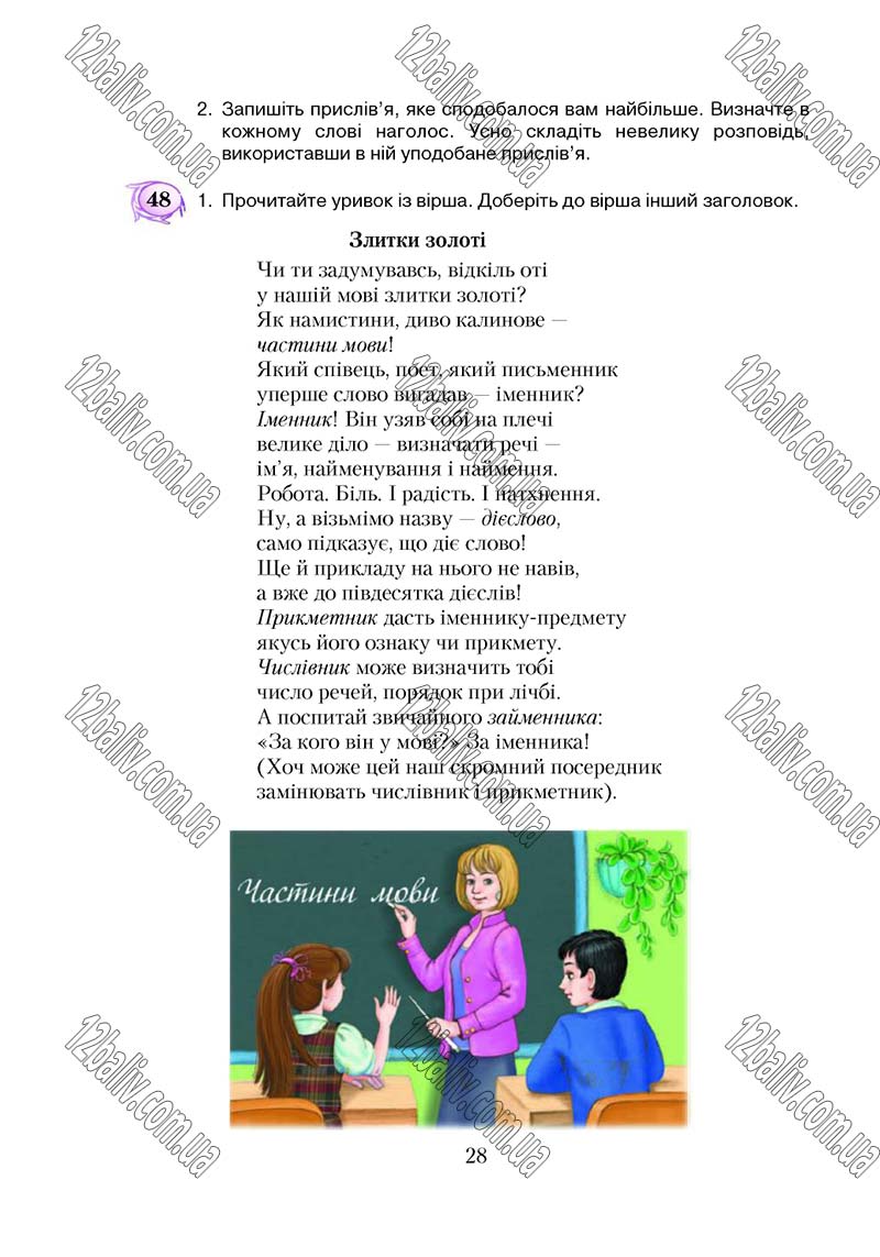 Сторінка 28 - Підручник Українська мова 5 клас С. Я. Єрмоленко, В. Т. Сичова 2018