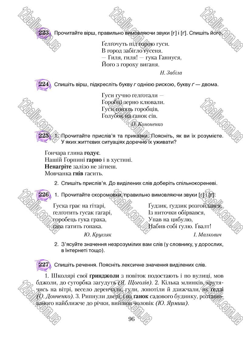 Сторінка 96 - Підручник Українська мова 5 клас С. Я. Єрмоленко, В. Т. Сичова 2018