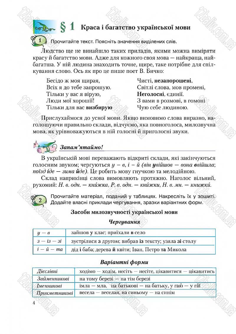 Сторінка 4 - Підручник Українська мова 6 клас Єрмоленко 2014 - скачати онлайн