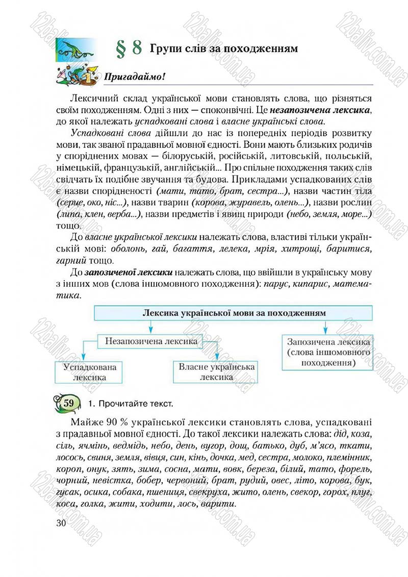 Сторінка 30 - Підручник Українська мова 6 клас Єрмоленко 2014 - скачати онлайн