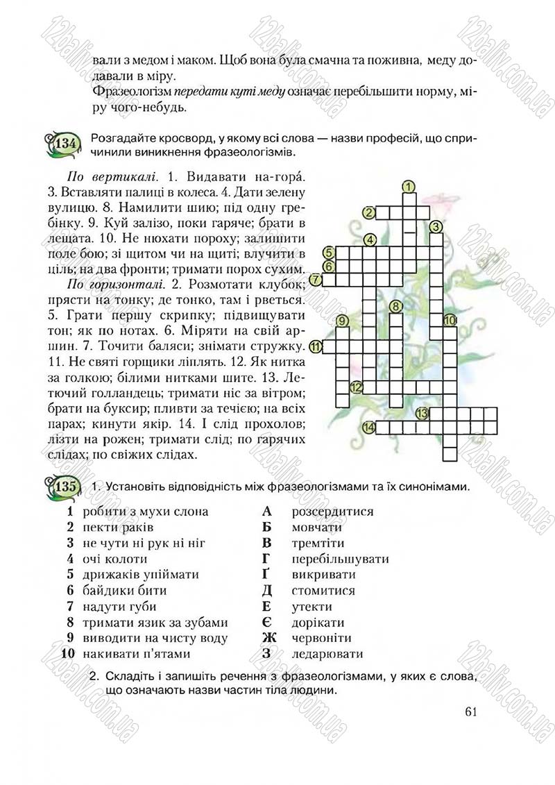 Сторінка 61 - Підручник Українська мова 6 клас Єрмоленко 2014 - скачати онлайн