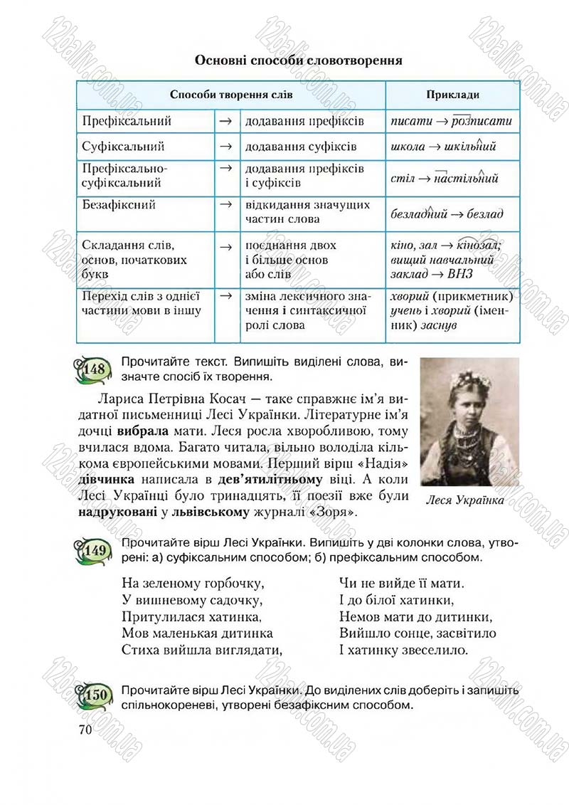 Сторінка 70 - Підручник Українська мова 6 клас Єрмоленко 2014 - скачати онлайн