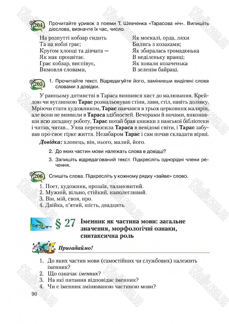 Сторінка 90 - Підручник Українська мова 6 клас Єрмоленко 2014 - скачати онлайн