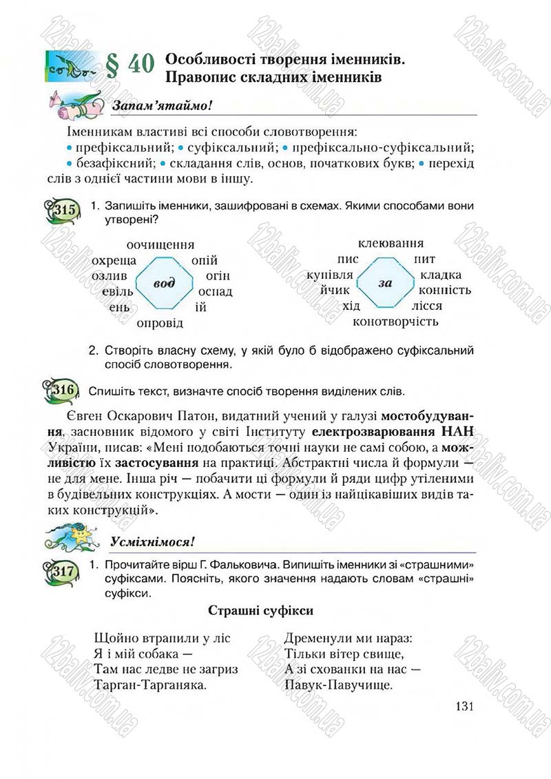 Сторінка 131 - Підручник Українська мова 6 клас Єрмоленко 2014 - скачати онлайн