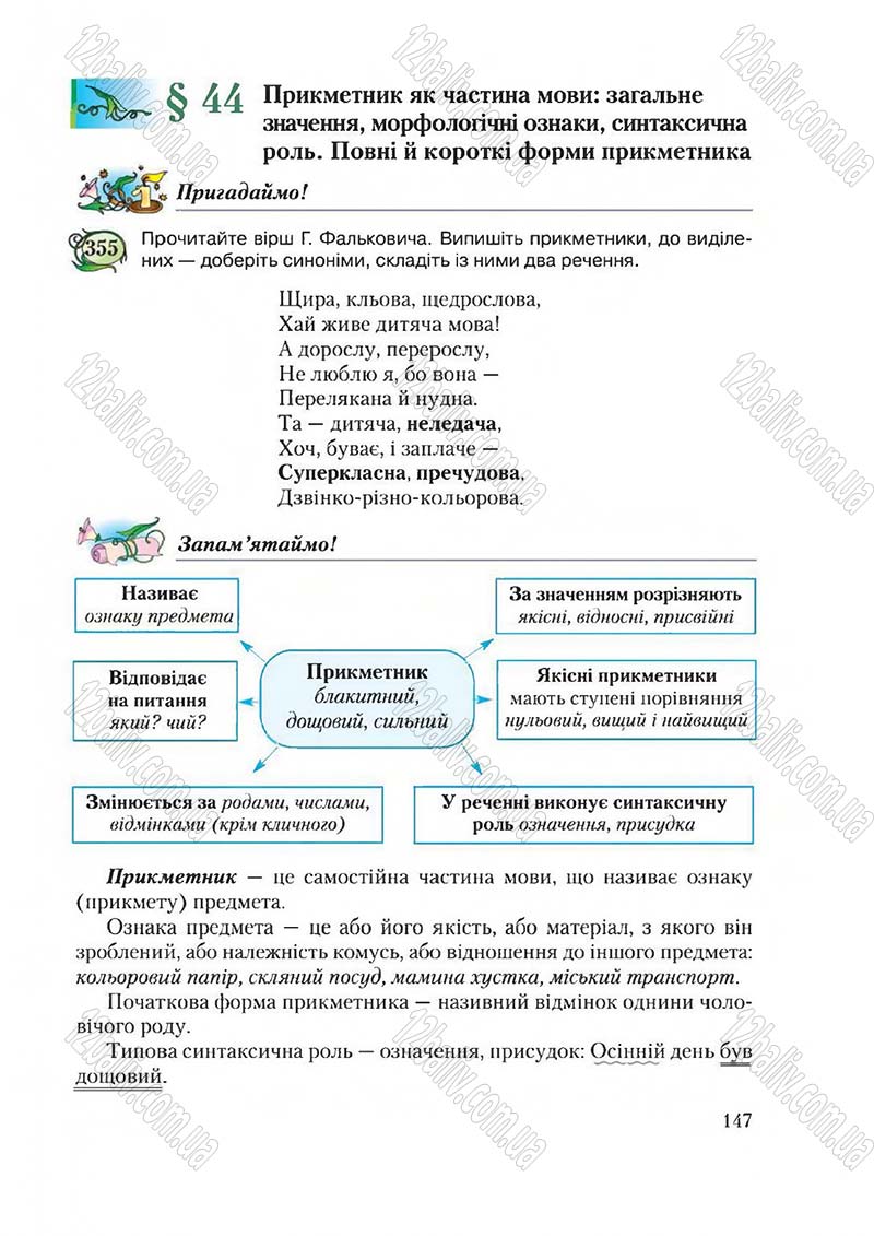 Сторінка 147 - Підручник Українська мова 6 клас Єрмоленко 2014 - скачати онлайн